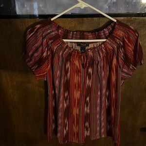 Chaps denim tie dye small spring top 100%cotton and light weight very cute